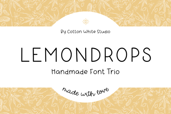 Lemondrops Trio: A Hand-Lettered Font Trio for Charming Projects